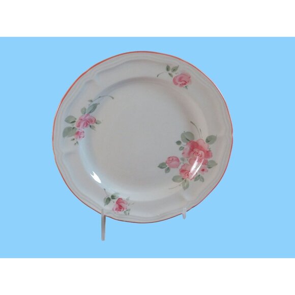 Gibson Housewares Floral Salad Plates Pink Roses Design 8.5" Set Of 3 - Picture 7 of 8